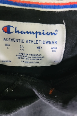 Champion Black All-Over Print Hoodie Size L