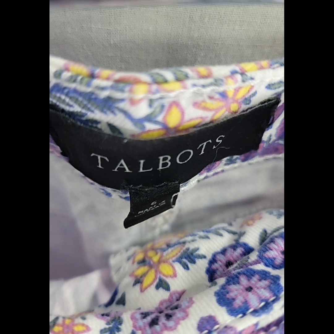 Talbots Floral Print Cotton Mini Skirt Size 6