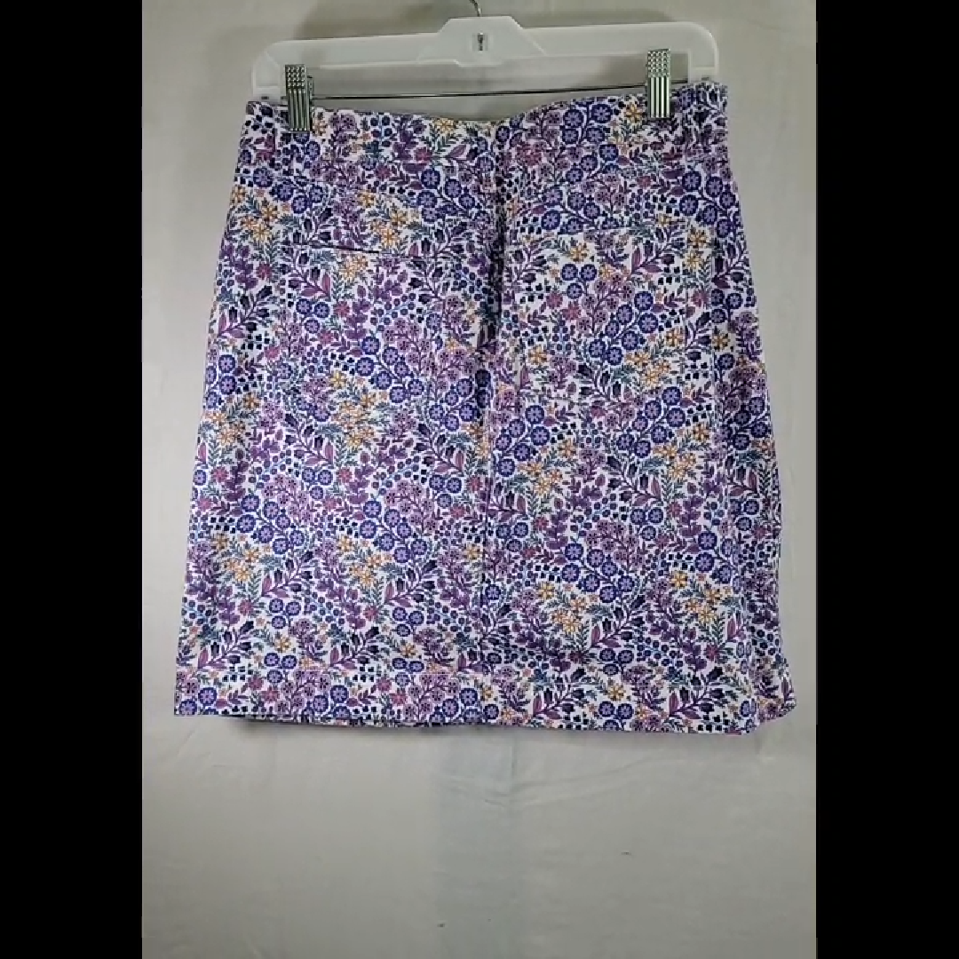 Talbots Floral Print Cotton Mini Skirt Size 6