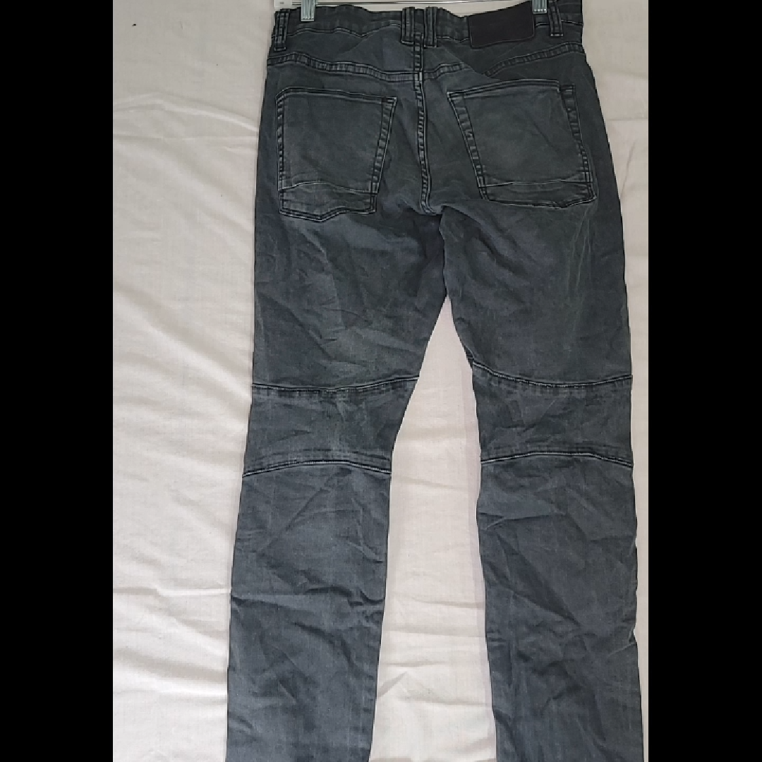 FSBN Dark Gray Distressed Moto Style Jeans Size 31/32