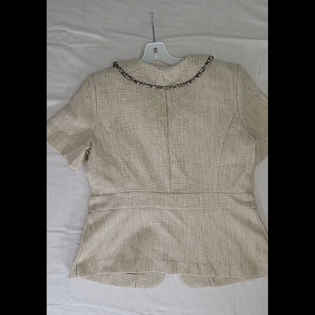 Vintage Danny & Nicole Beige Short Sleeve Blazer Size 8 (M)