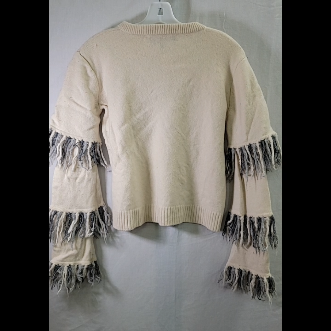 Tabula Rasa Off-White Fringed Sweater Size S