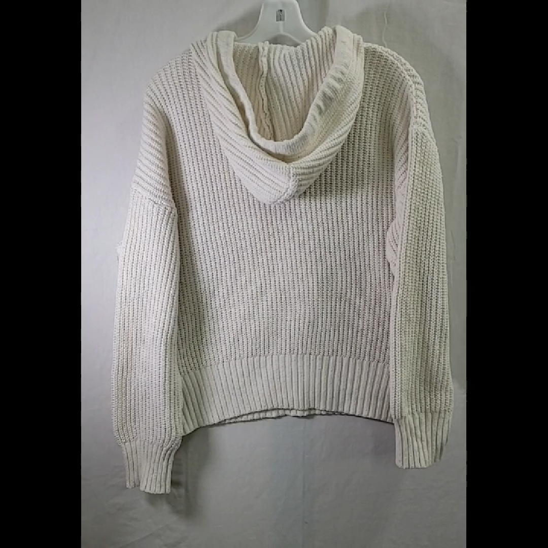 Nine West Women's Off-White Hooded Knit Sweater Size L