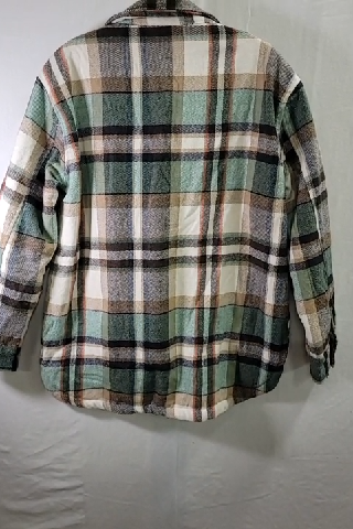 Plaid Sherpa Lined Button-Up Jacket Size S