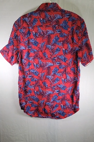 Heritage Men's Red Tropical Print Button-Down Shirt Size M