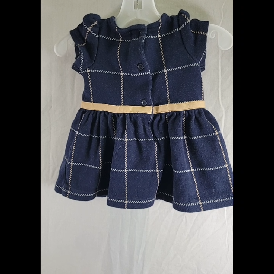 Janie and Jack Navy Blue Plaid Dress Size 3-6 MO