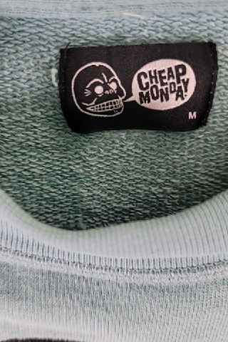 Cheap Monday Light Teal Skull Graphic Sweatshirt Size M