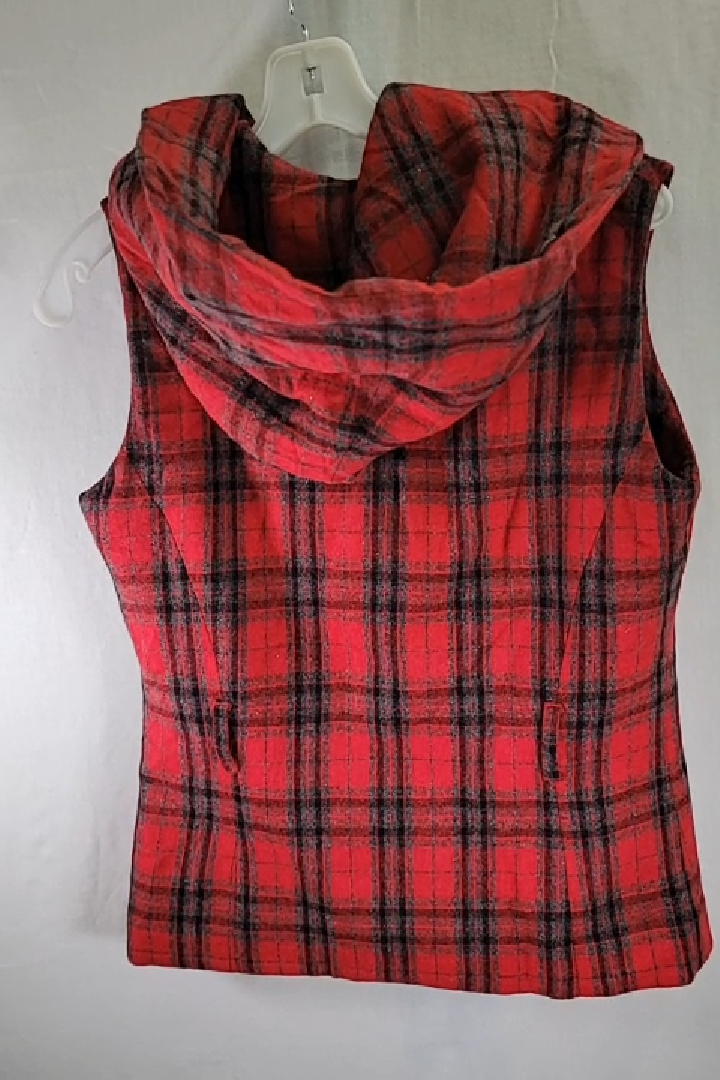 Chulo Parry Plaid Hooded Vest Size XS