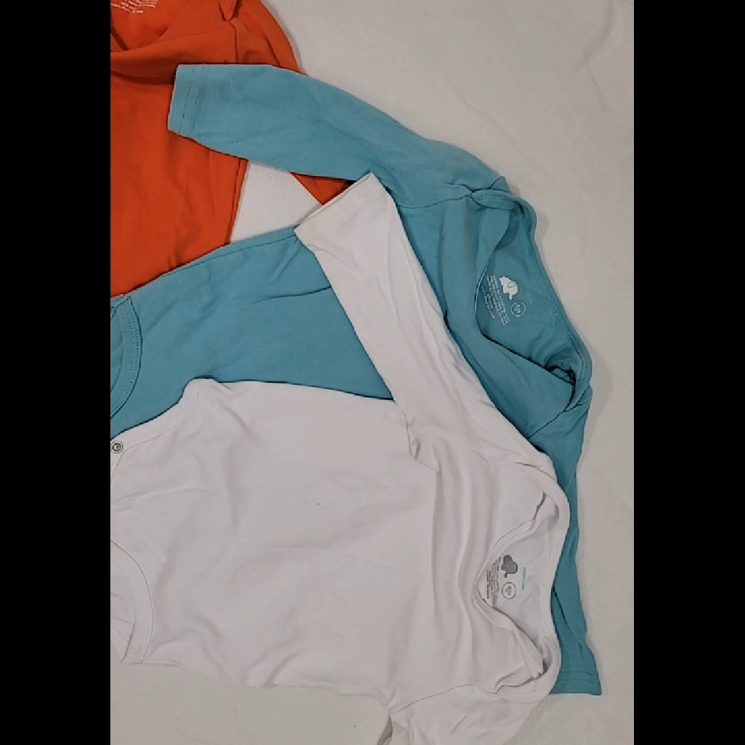 3 Primary Long Sleeve Onesies Size 18-24