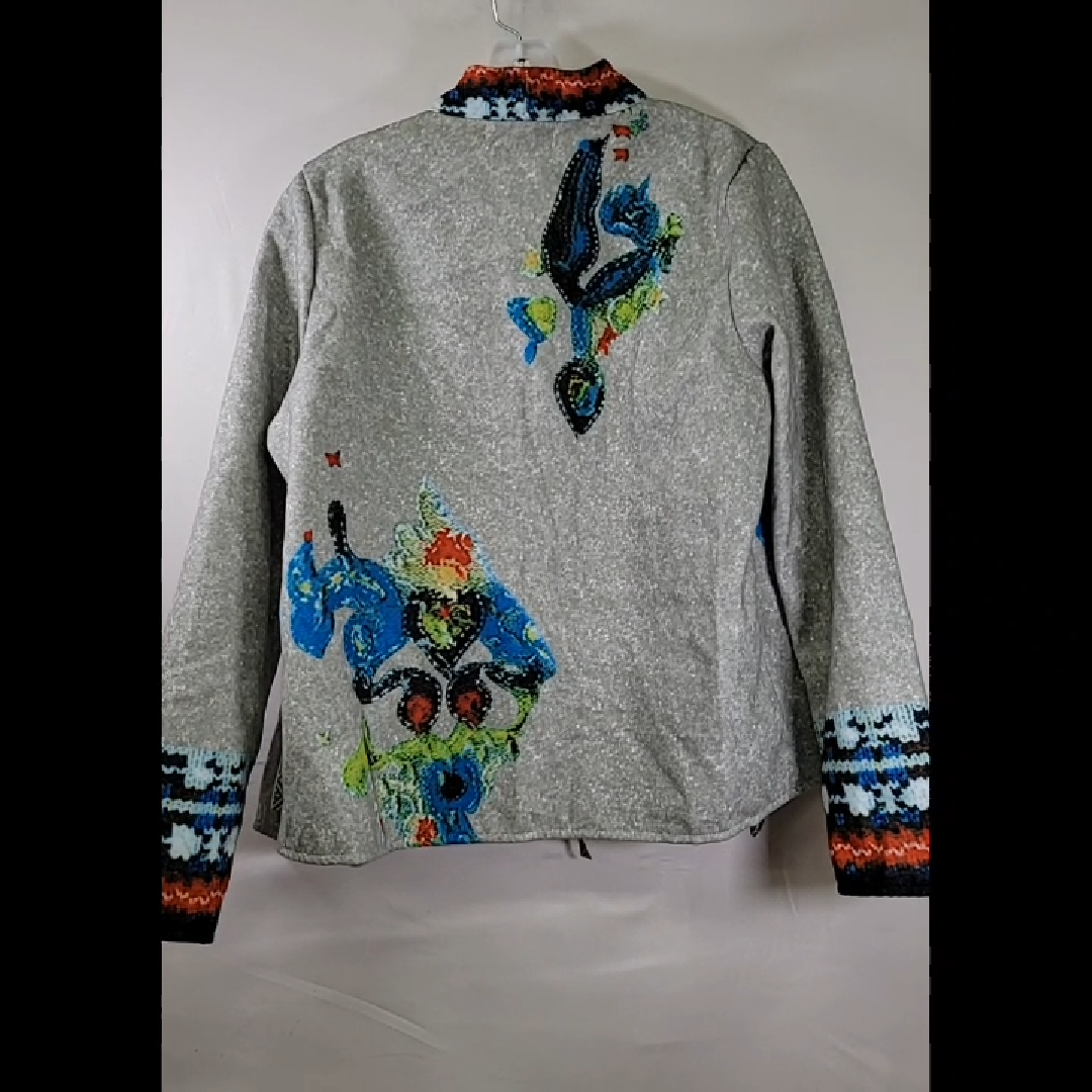 MISSLOOK Multicolor Embroidered Gray Jacket Size XL
