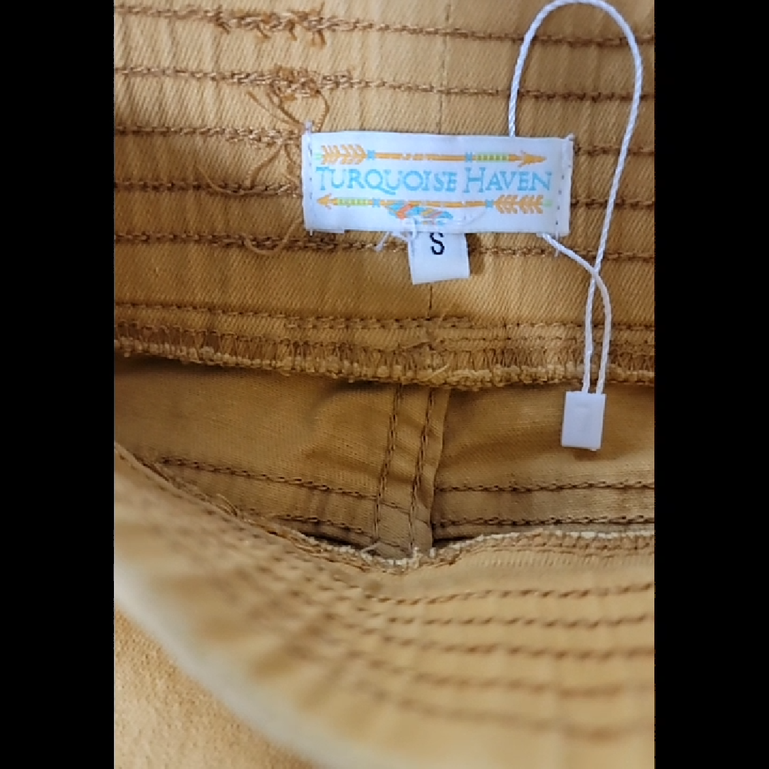 TURQUOISE HAVEN Mustard Yellow Flare Jeans Size S