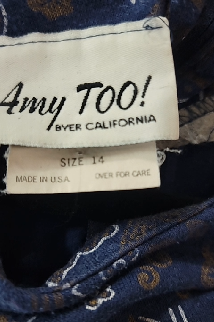 Vintage Amy Too! Floral Print Dress Size Kid's 14 (XL)