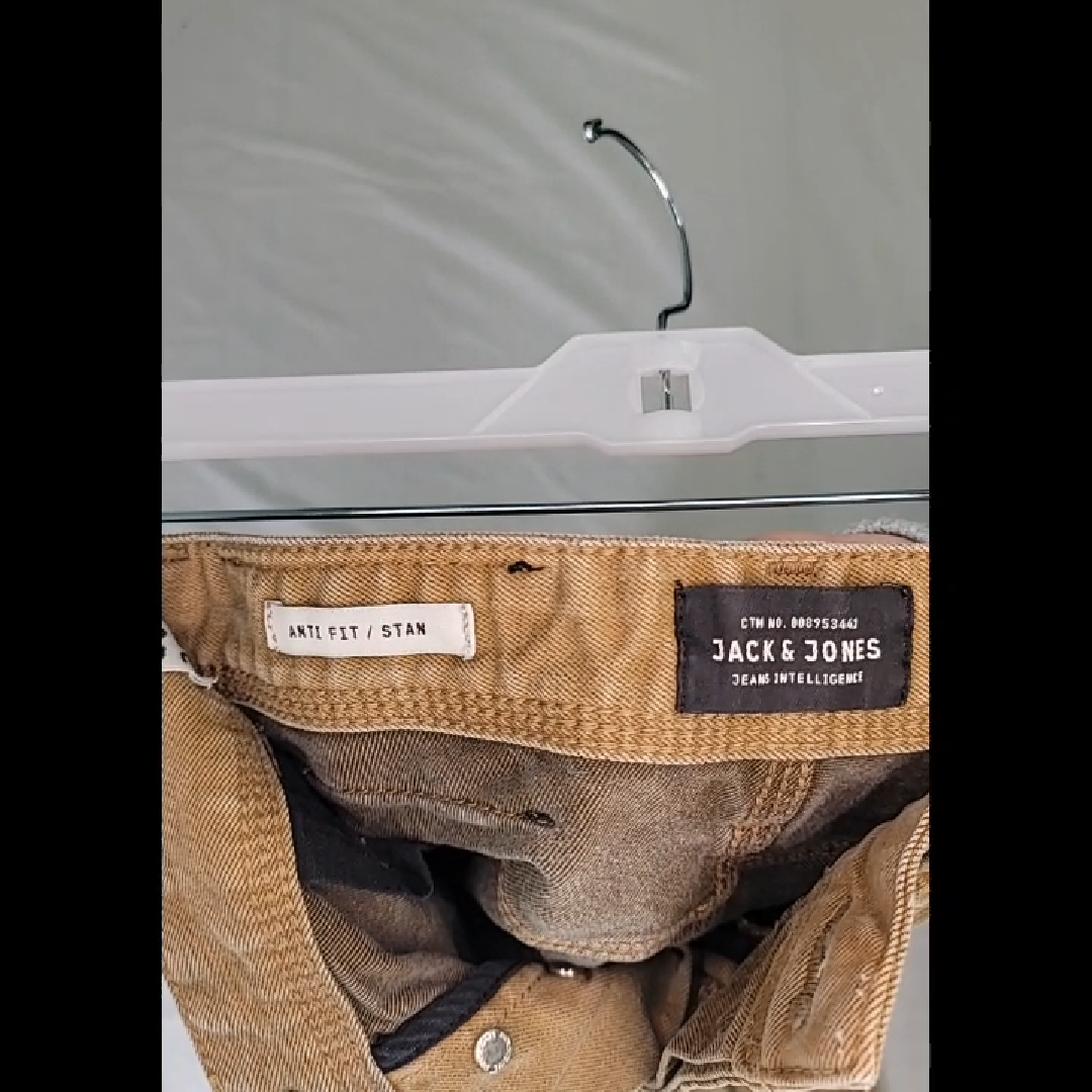 Jack & Jones Anti Fit Stan Mustard Brown Jeans Size 30W x 30L