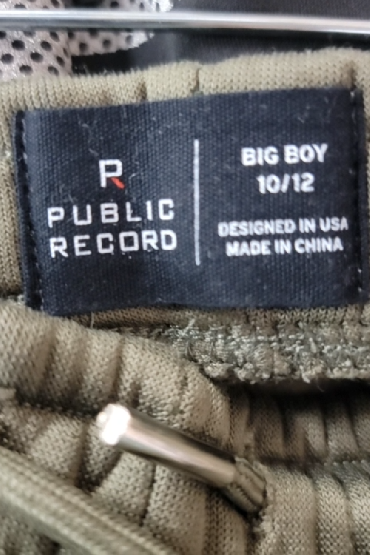 Public Record Big Boy Cargo Joggers Size 10/12 (M)