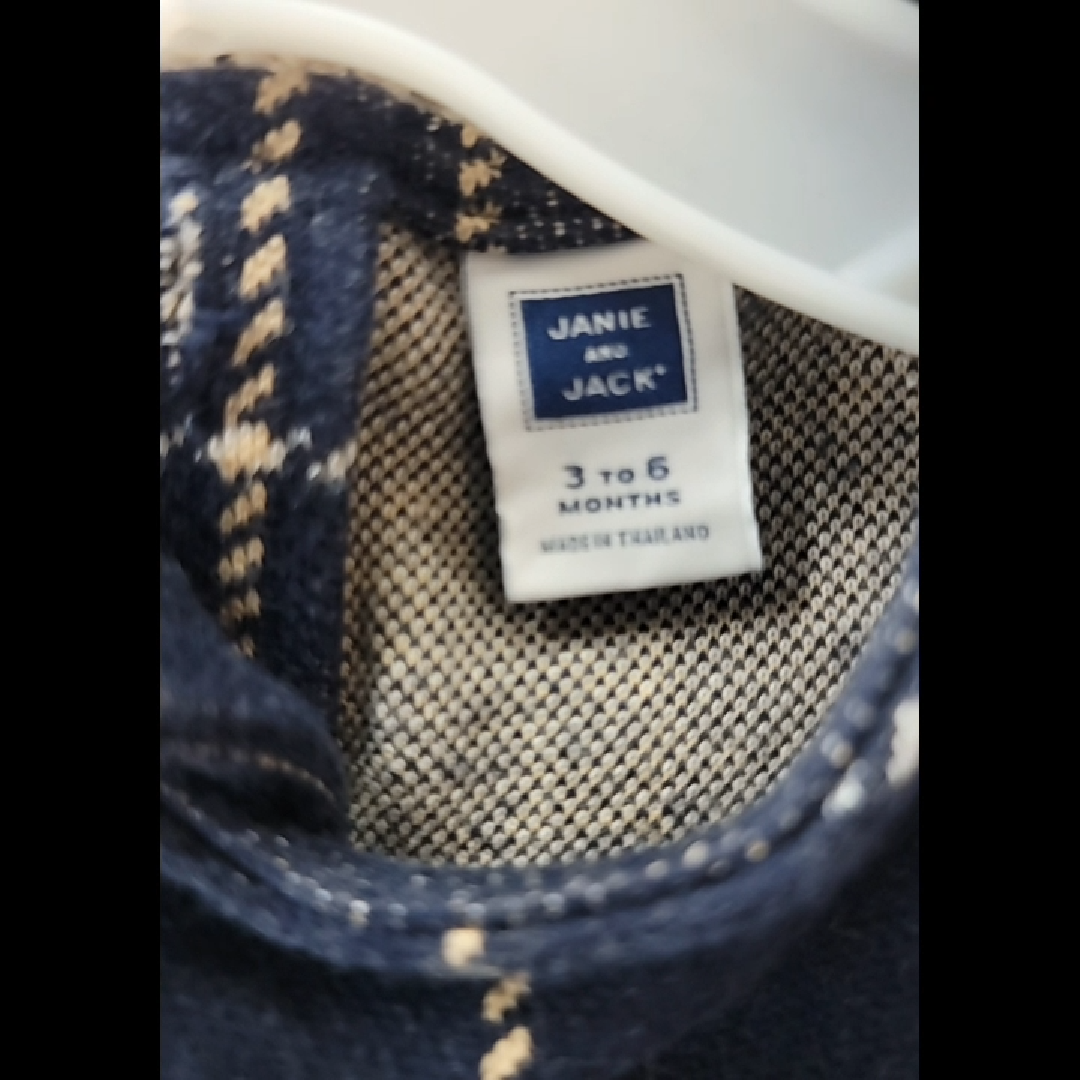 Janie and Jack Navy Blue Plaid Dress Size 3-6 MO