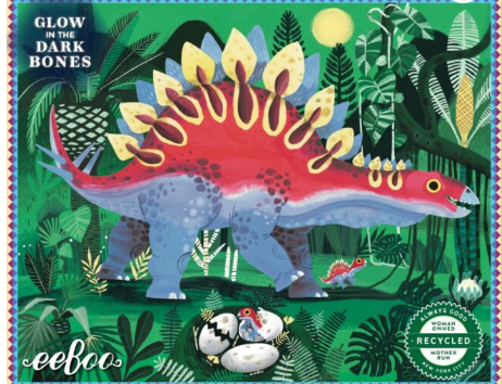 Eeboo Stegosaurus Glow in The Dark Mini Puzzle 36 Pieces