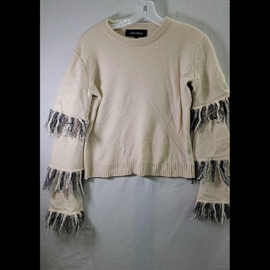 Tabula Rasa Off-White Fringed Sweater Size S