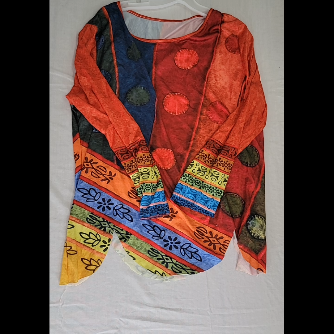 Vibrant Multicolor Women’s Long Sleeve Top