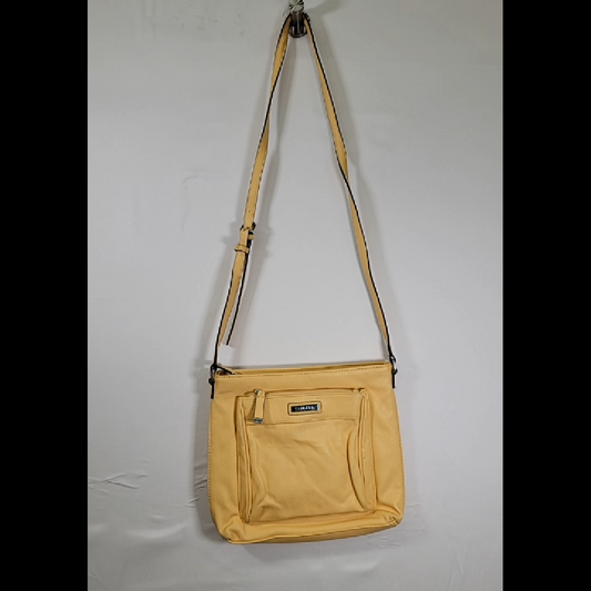 Calvin Klein Medium Yellow Synthetic Leather Handbag