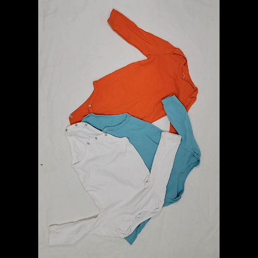 3 Primary Long Sleeve Onesies Size 18-24