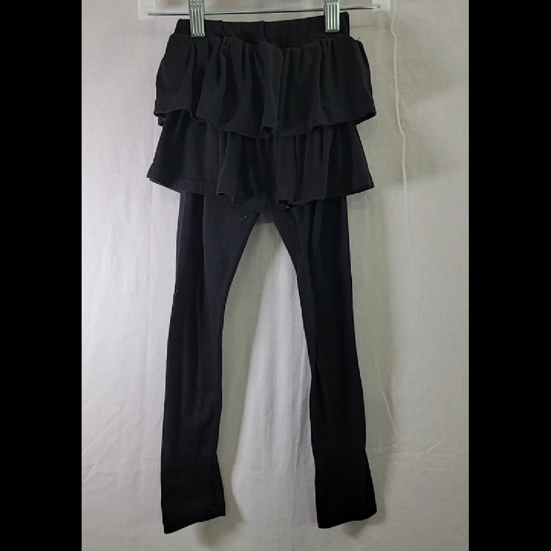 Adorable Black Leggings with Ruffled Skirt Size M
