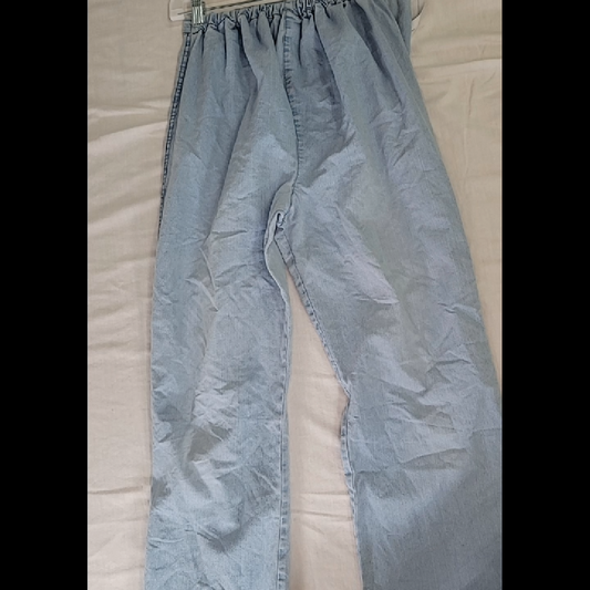 Light Blue Denim Pants with Elastic Waist