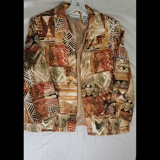 Alfred Dunner Women's Multi-Colored Print Jacket - Size 10P
