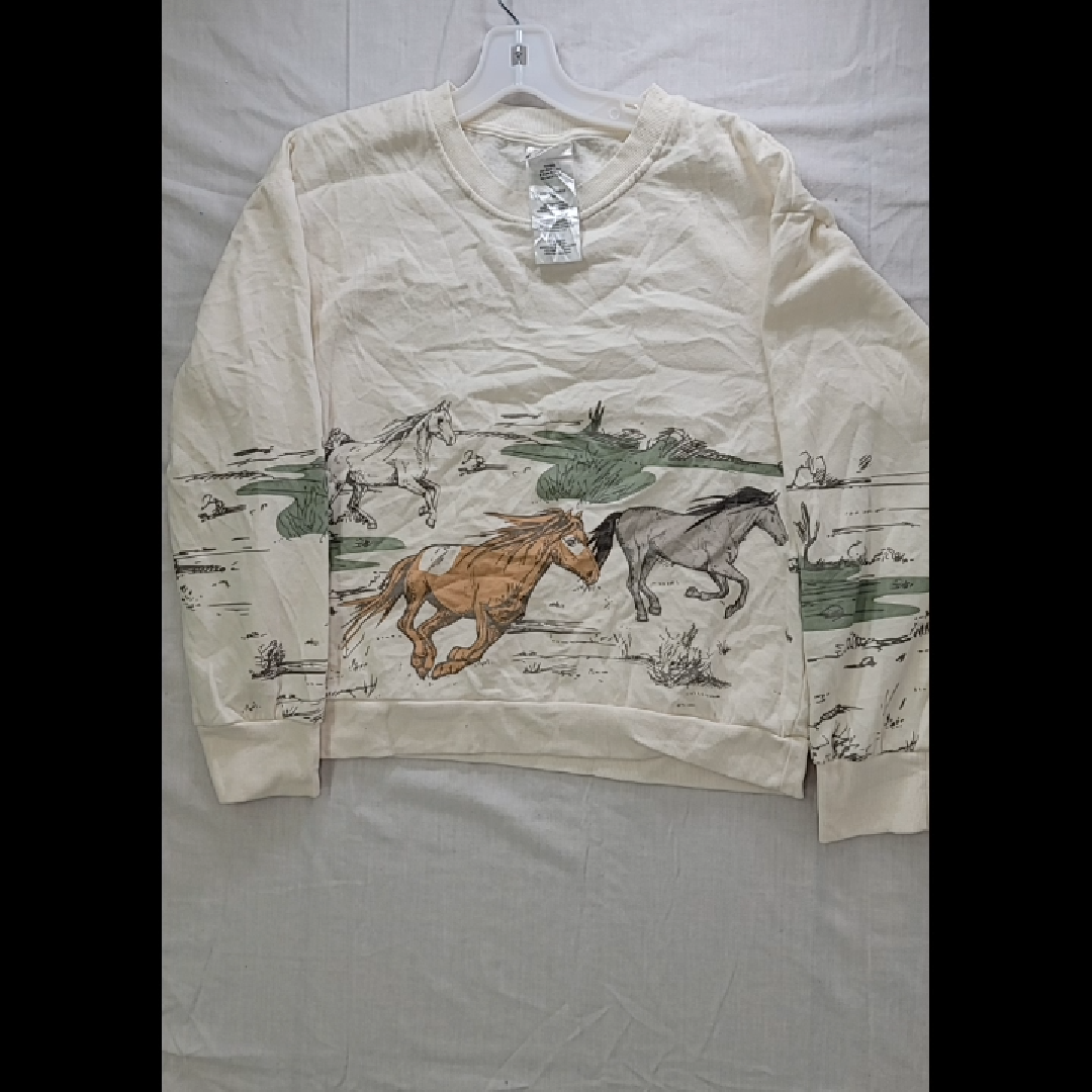 IML Cream Sweatshirt with Horse Print