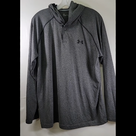 Under Armour Men's Gray Hooded Long Sleeve Shirt