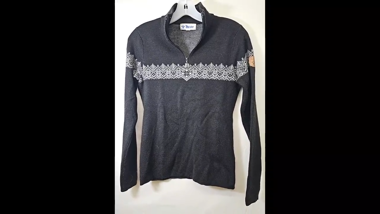 Meister Black Wool Sweater Size S
