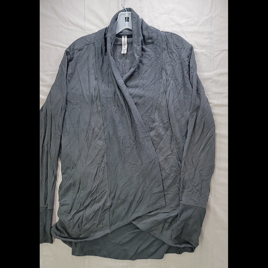 ATHLETA Women's Gray Wrap Cardigan Size MP (Medium Petite)