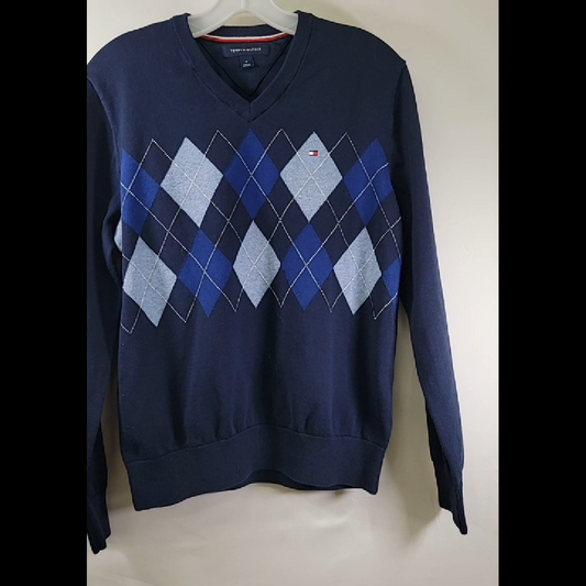 Tommy Hilfiger Navy Blue Argyle Sweater
