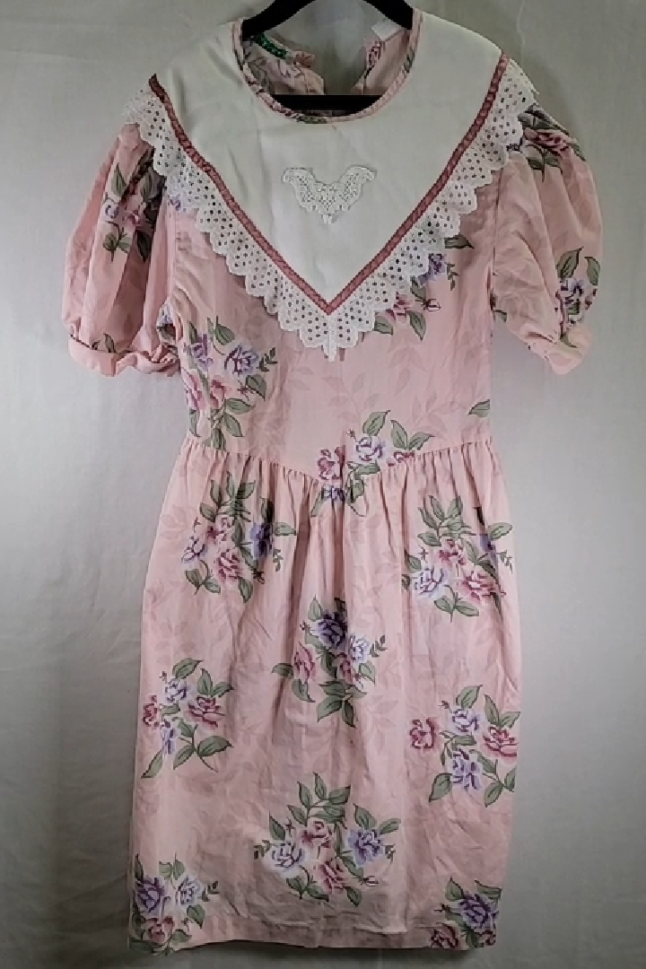 Vintage Floral Print Dress Kid's Size XL (14)