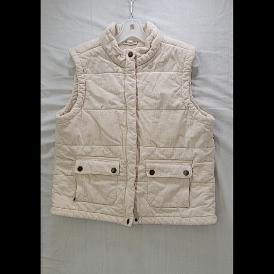 Charter Club Women's Beige Quilted Vest Size L