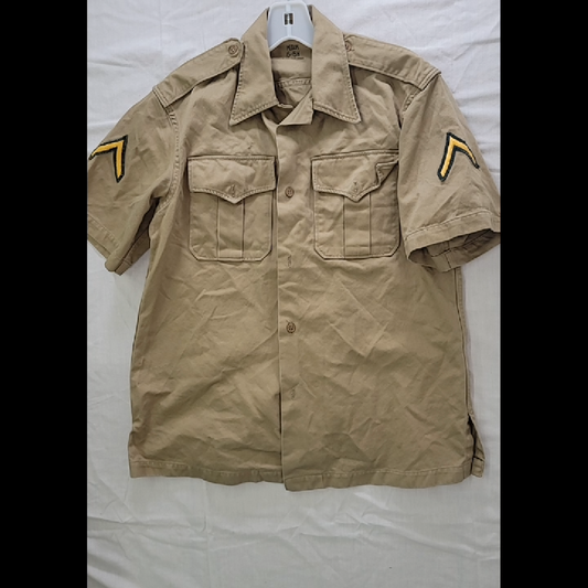 Men's Tan Military Style Shirt Size M