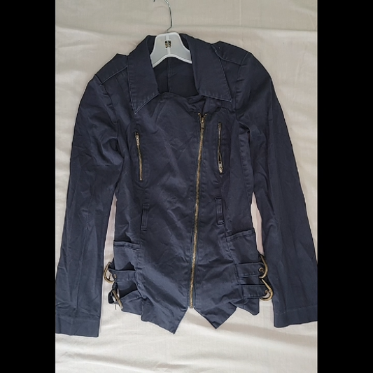 La Rok Luxe Women's Asymmetrical Zip-Front Jacket Size S