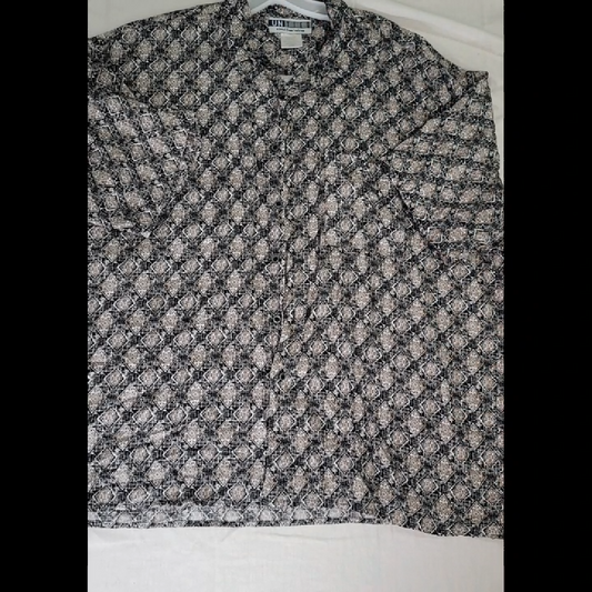 UNTIED Men's Button-Down Shirt with Geometric Print Size XL