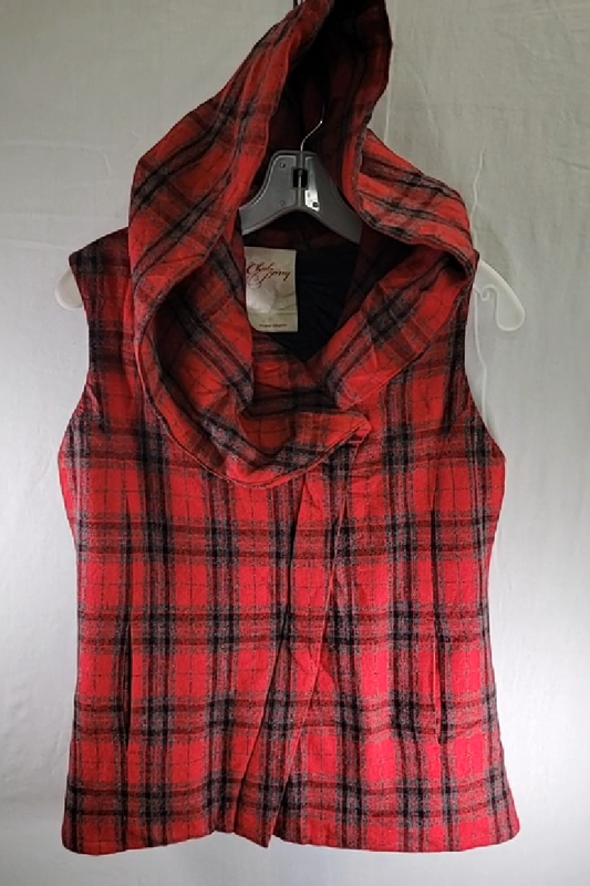 Chulo Parry Plaid Hooded Vest Size XS