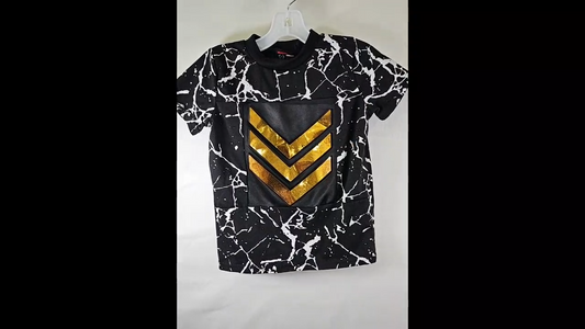 Phat Farm Black Marble Gold Tee Size 3T