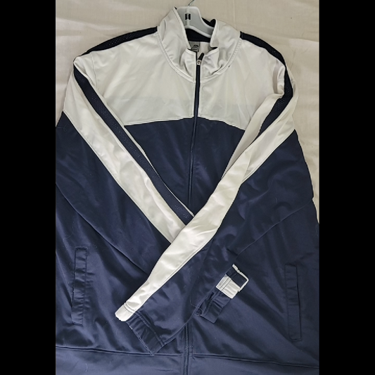 Champion Men's Navy and White Track Jacket - XXL