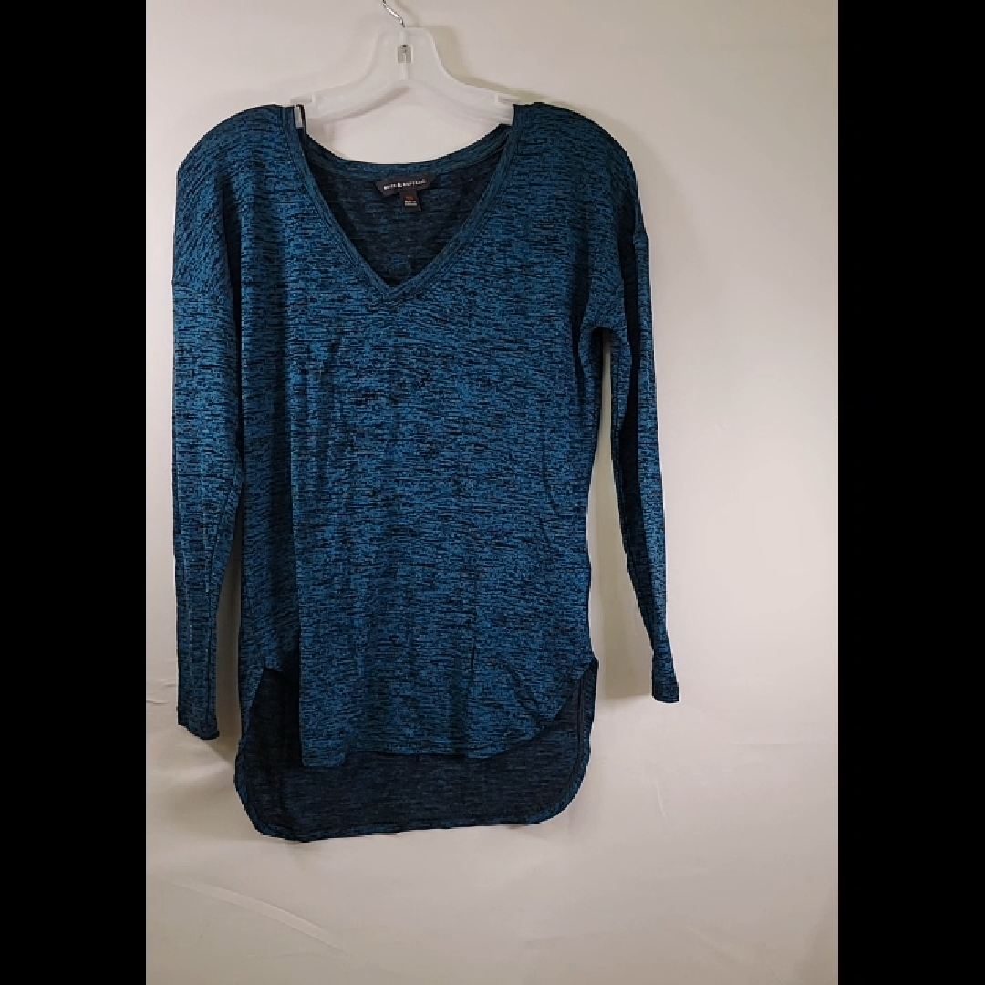 Women's Long Sleeve V-Neck T-Shirt in Blue