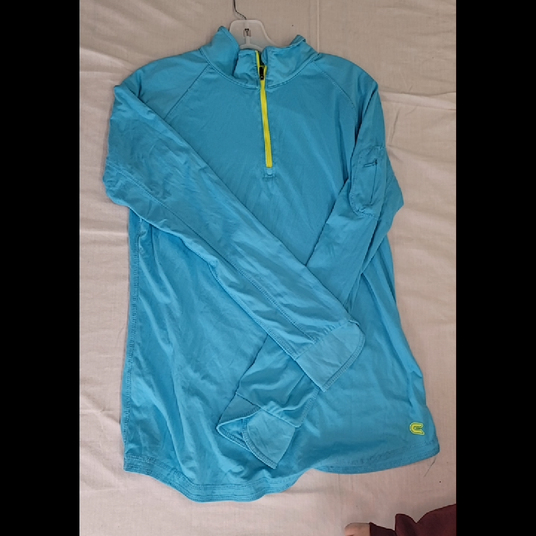 Colosseum Men's Light Blue Half-Zip Long Sleeve Shirt - XL