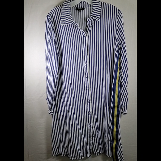 MSK Striped Button-Down Shirt Size L