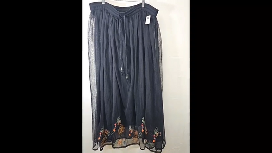 Black Flowy Floral Skirt Size 2X