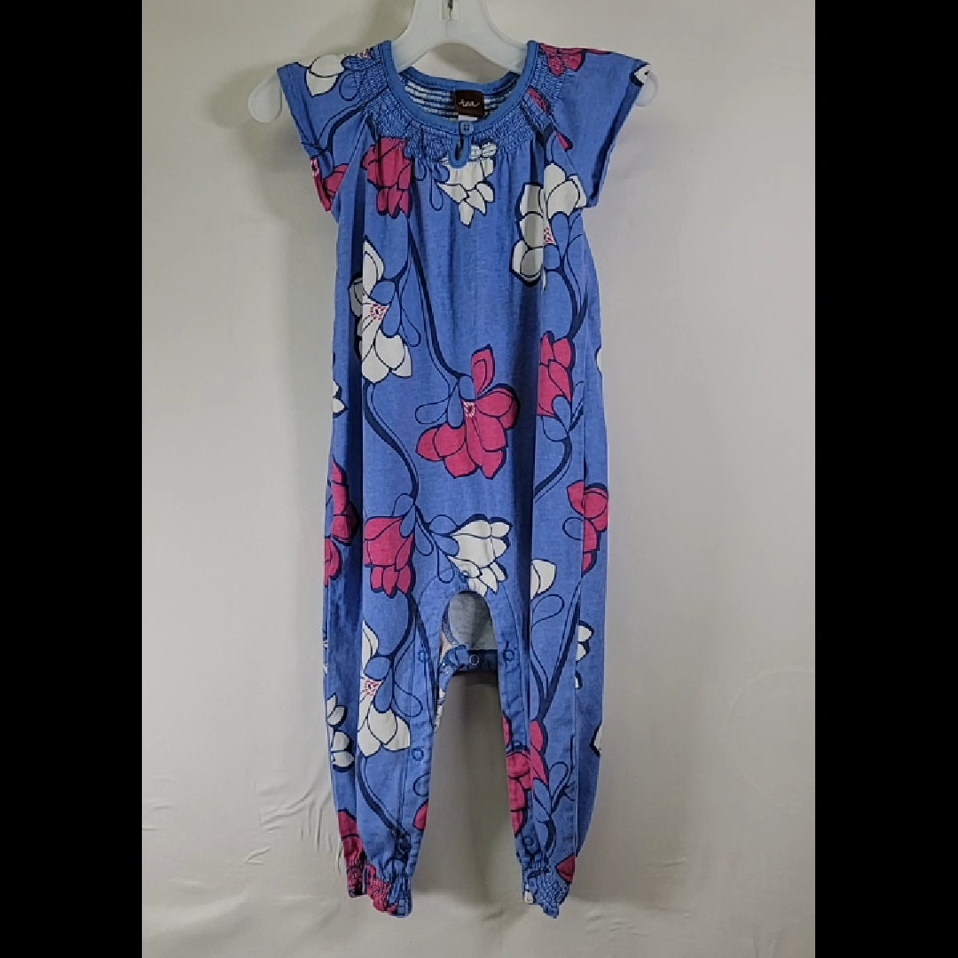 Floral Baby Jumpsuit - Blue