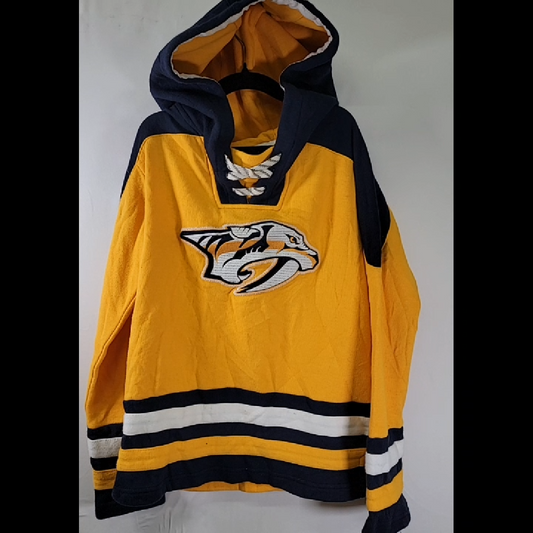 NHL Youth Nashville Predators Hoodie Yellow & Navy Blue Size S