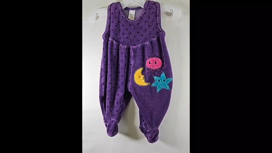 Stretch Baby Romper Stars & Moon Size 0-3 MO