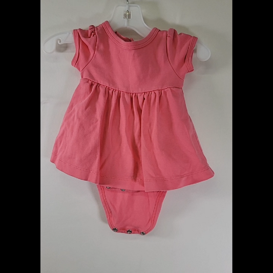 Primary.com Pink Baby Dress Onesie Size 0-3 MO