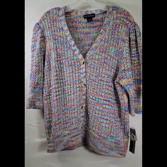 DESIGN 365 Multicolor Knit Cardigan Size XL - NWT