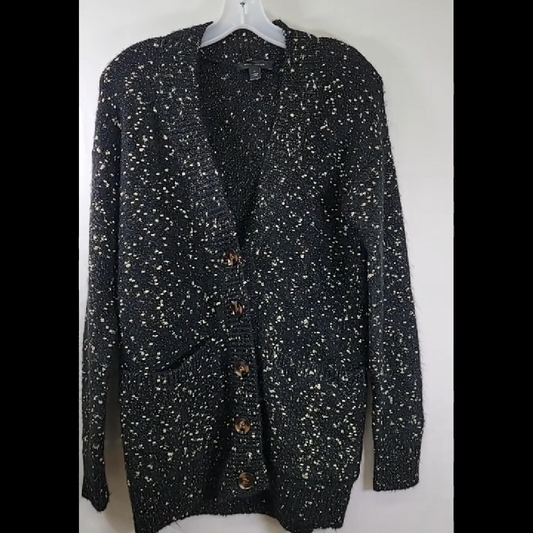 Ann Taylor Women's Black Speckled Cardigan Size XS